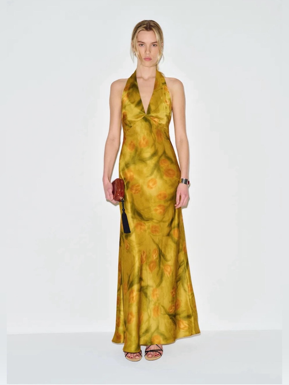 NEW Reformation Daniela Silk Maxi Dress In Artiste Size 4
